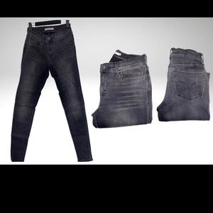 LEVIS MID RISE RISE SUPER SKINNY. FADED GRAY. FAIRLY NEW 27-32
